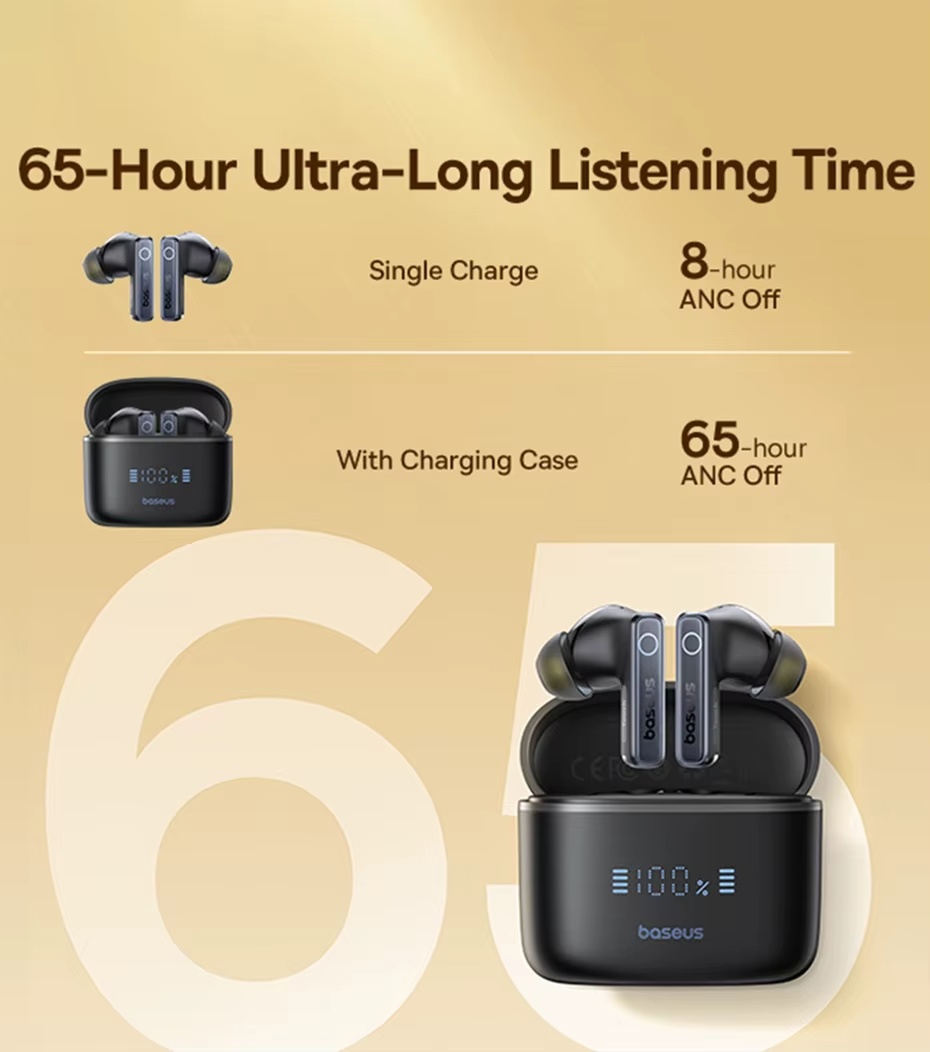 Bluetooth slúchadlá/špunty Baseus Bowie 30, ANC,65h,IPX4,APK - 7