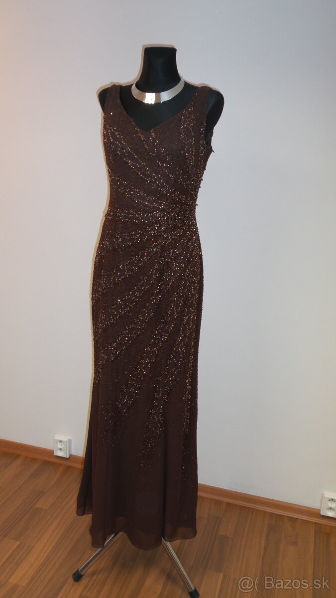 Hnedé spoločenské šaty, veľ.10 (42-44), NOVÉ - ponúknite - 7