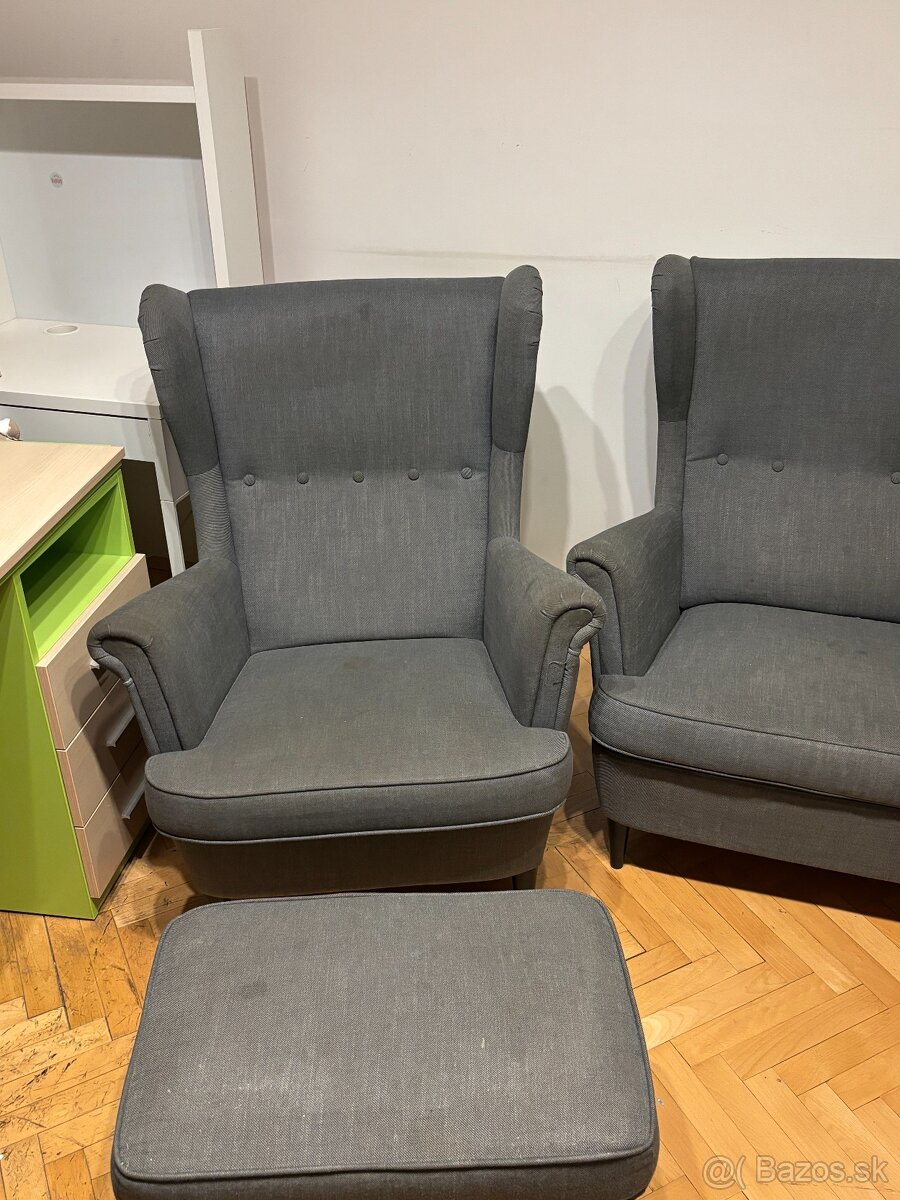 Sivá gaučová súprava IKEA STRANDMON - 7