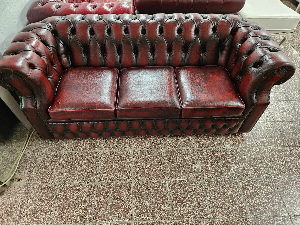 CHESTERFIELD ŠTÝL - V TOP STAVE 3+2+1/DVOJFAREBNÁ - 7