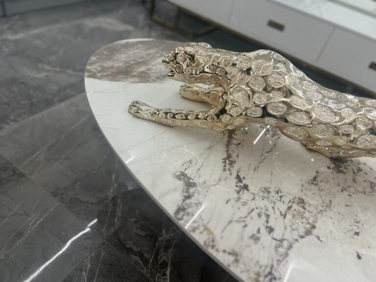 NOVÝ Zlatý konferenčný stolík Premiums mramorovou kkamenou d - 7