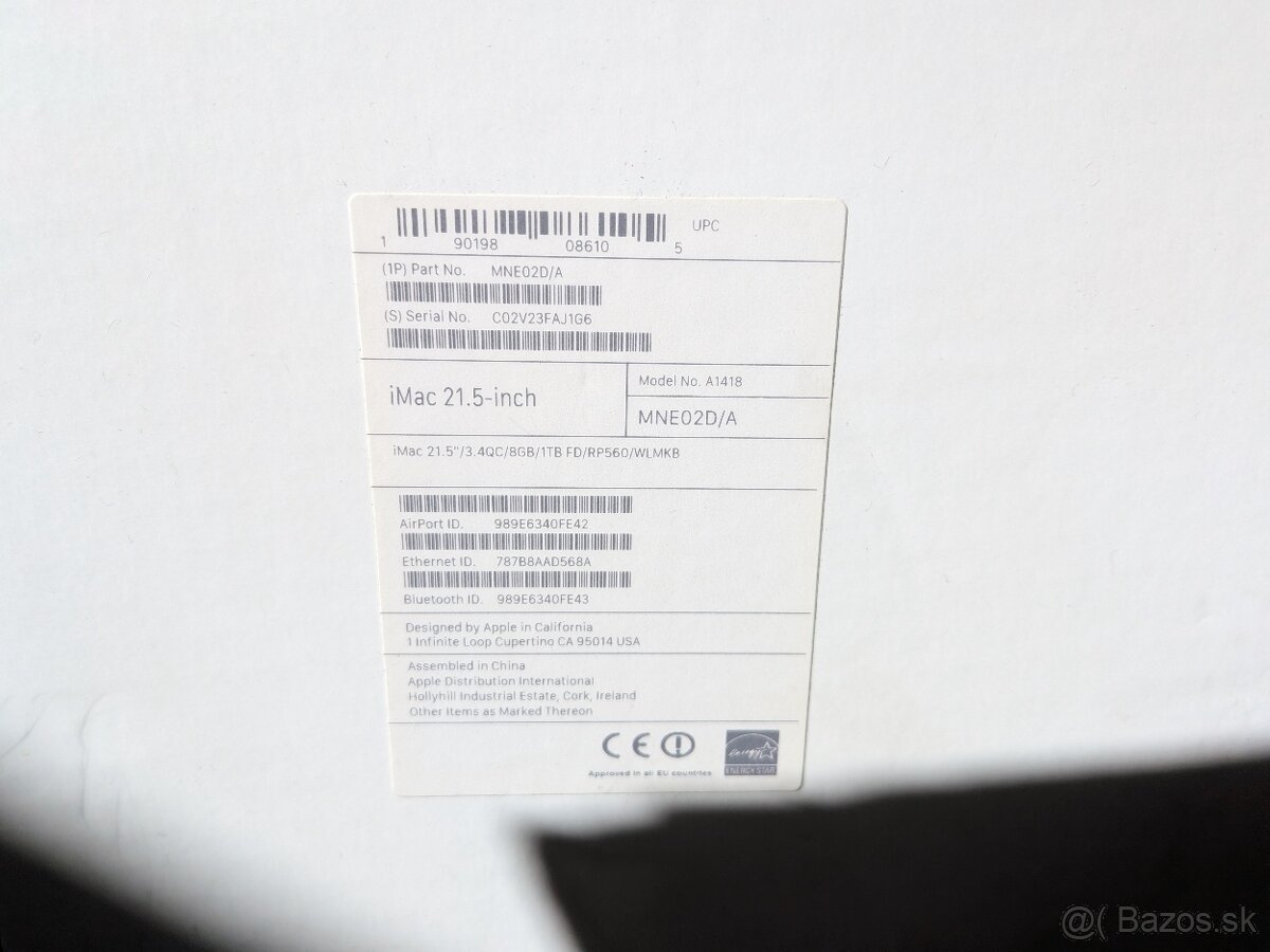 21,5" 4K Retina iMac - Intel Core i5, 8G/1TB, macOS Sequoia - 7