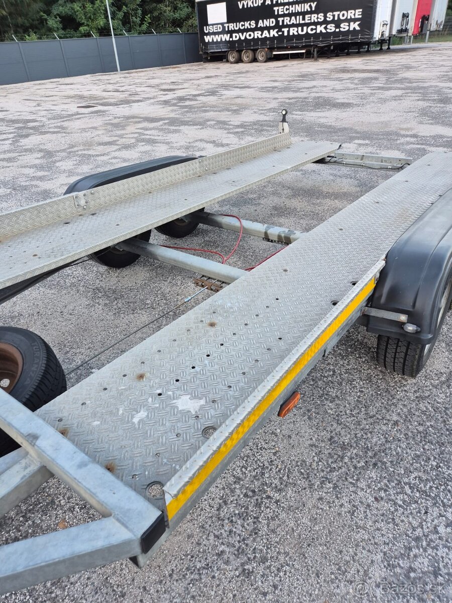 AKB prívesný vozík, preprava AUT, podvalník 2x ossý - 7