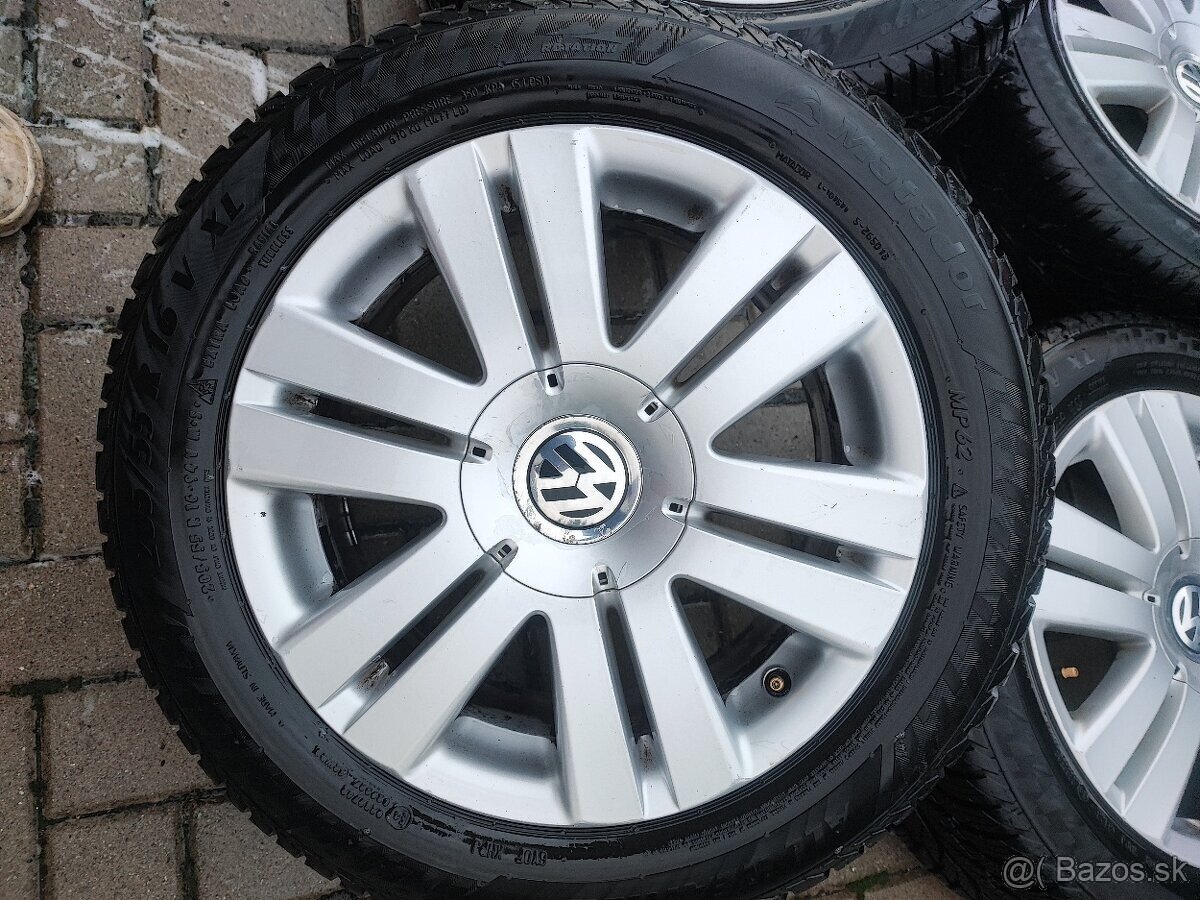 Predám zimné obutie na vw 205/55R16 rozteč 5x112R16 - 7