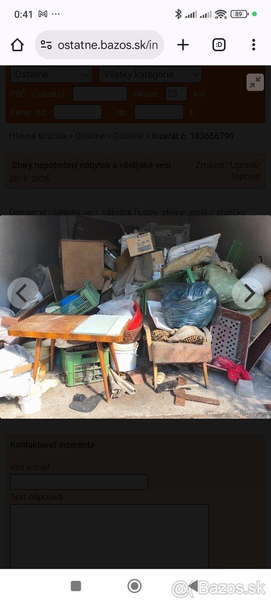 Starý nepotrebný nábytok a všelijaké veci - 7