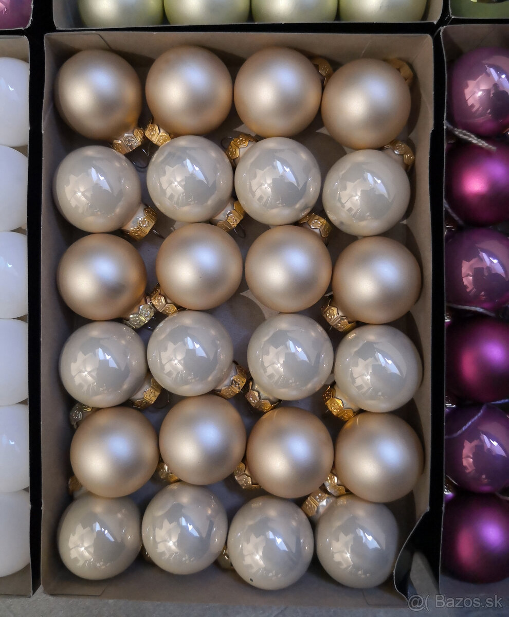 Vianočné ozdoby sklenene perleťové gule - 7