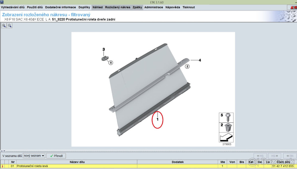 protislnečná roletka na BMW - 7