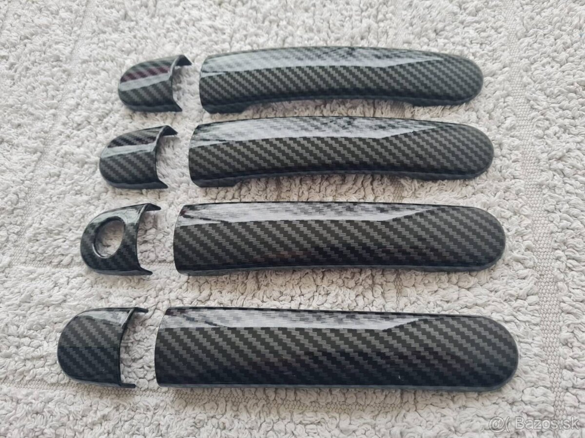 ČIERNE a KARBONOVE kľučky krytky klučiek dveri - 7