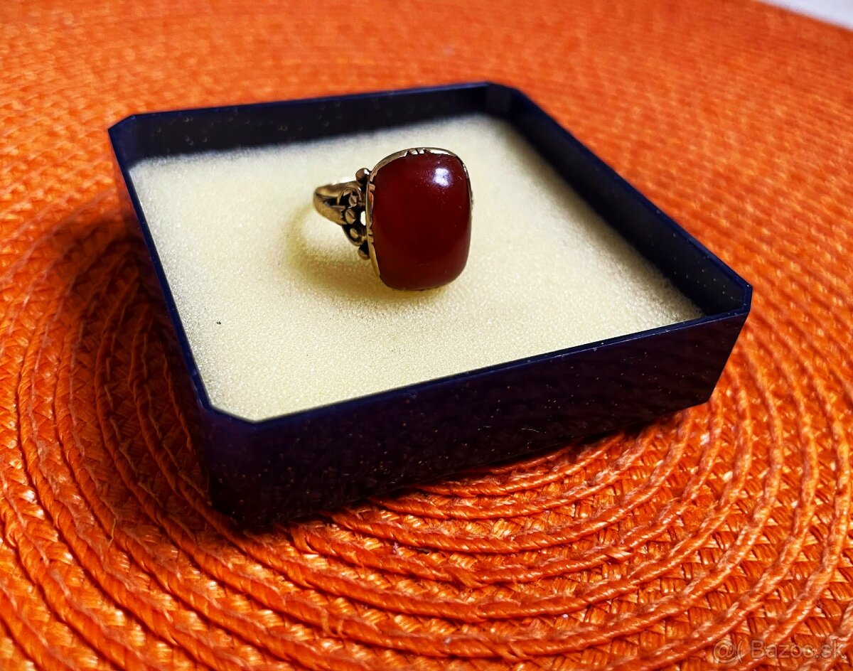 Starož.prsteň s karneolom - 7