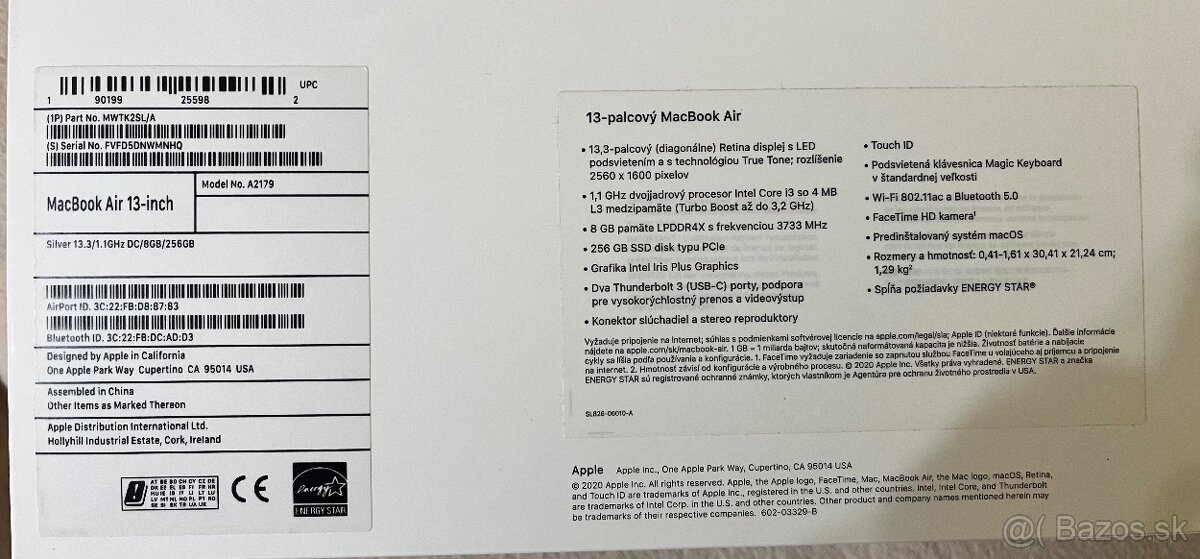 Macbook Air 13, 13,3 palca, i3, 8GB Ram, 256GB - 7