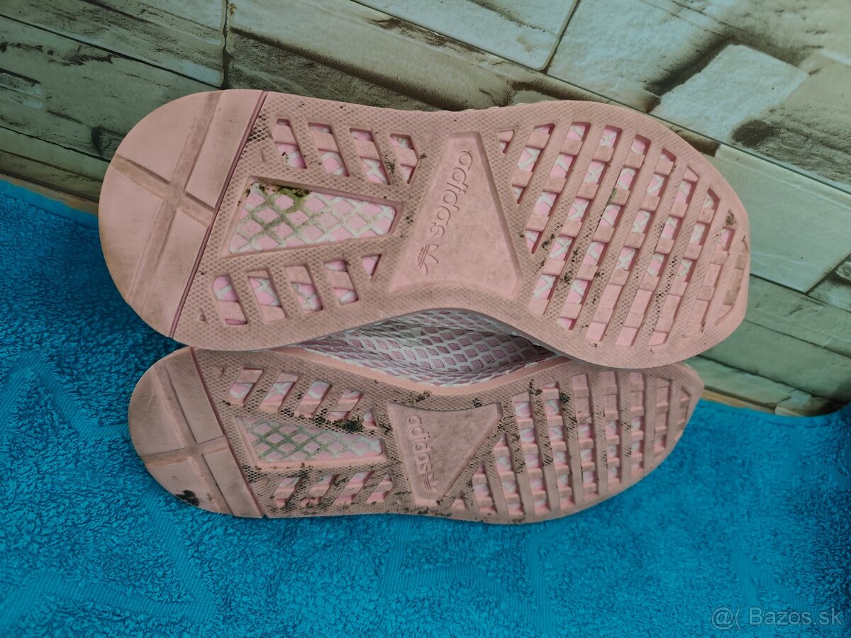 Adidas 36 2/3 - dámske ružovo biele deerupt tenisky - 7