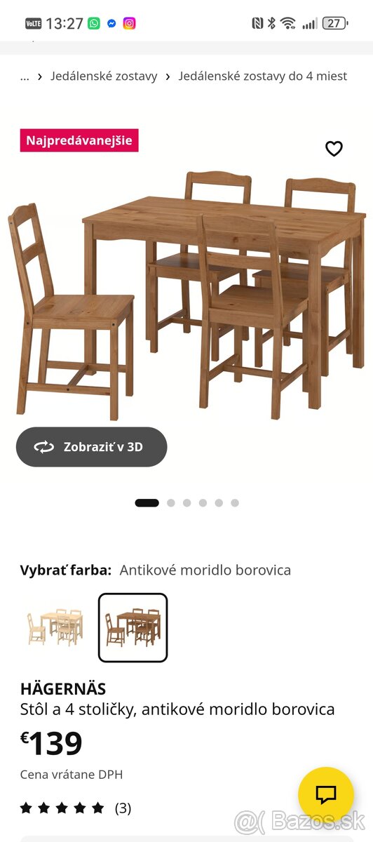 Jedálenský stôl + 4 stoličky - 7