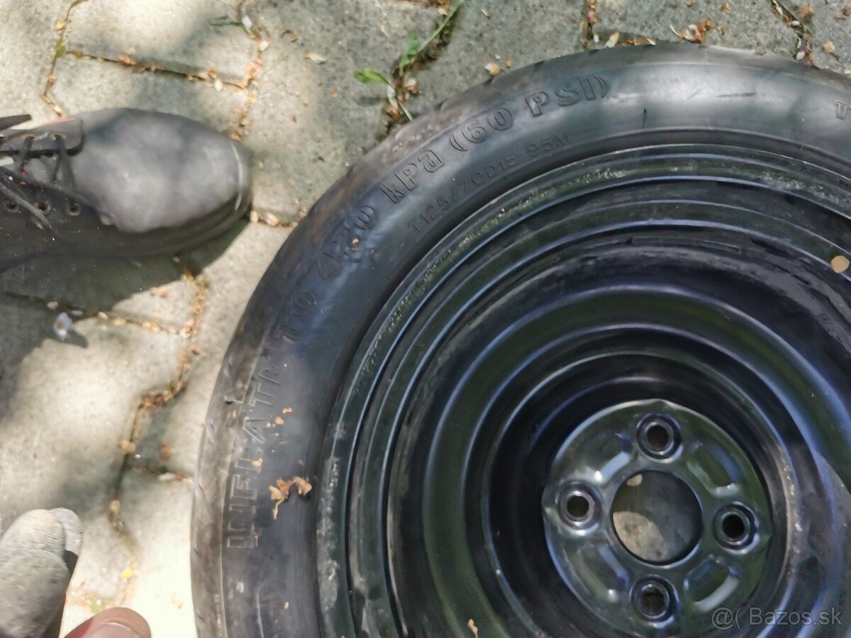 Dojazdová rezerva, rezervné koleso 125/70 D15, Toyota Yaris - 7