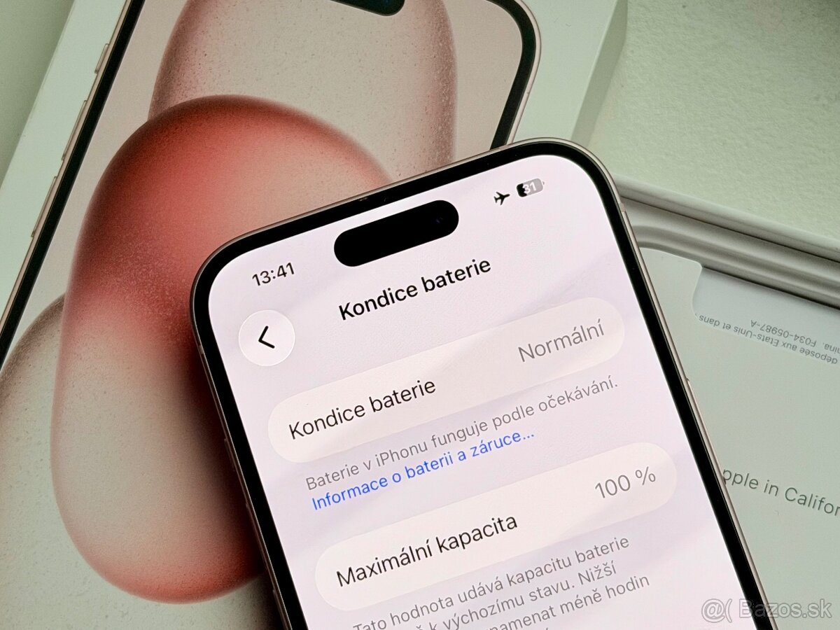 iPhone 15 Pink BATERIE 100% TOP - 7