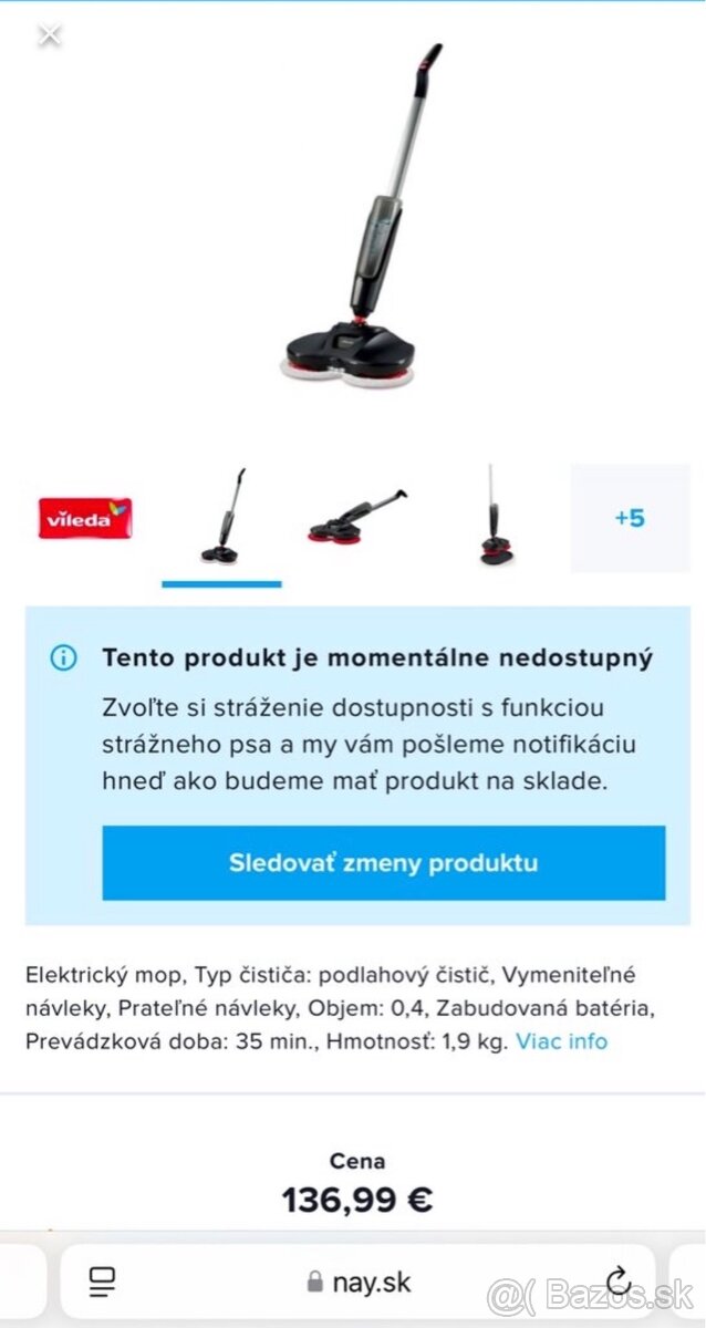 Elektrický rotačný mop Vileda Looper - 7