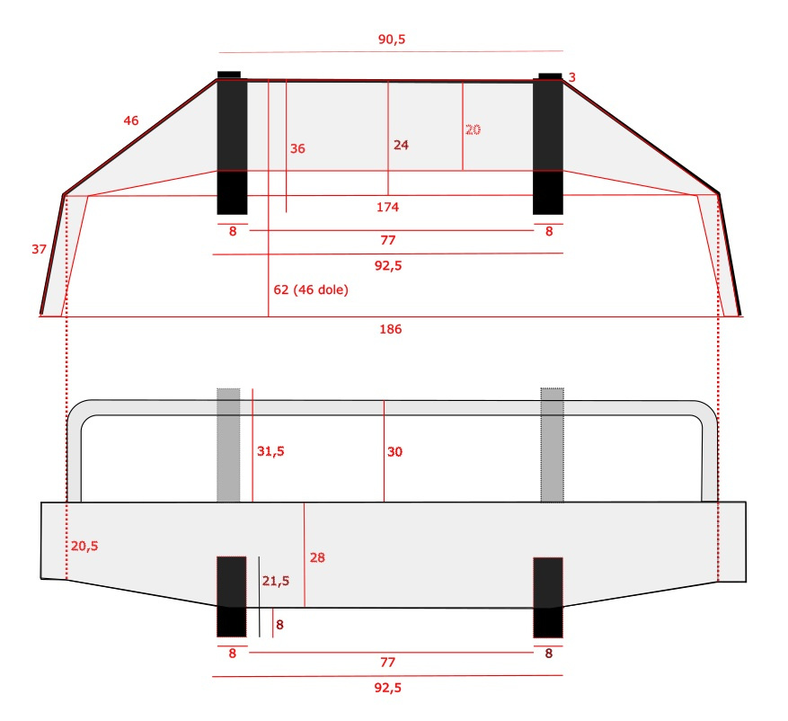 Pevnostný nárazník na Nissan Pathfinder/Navara - 7