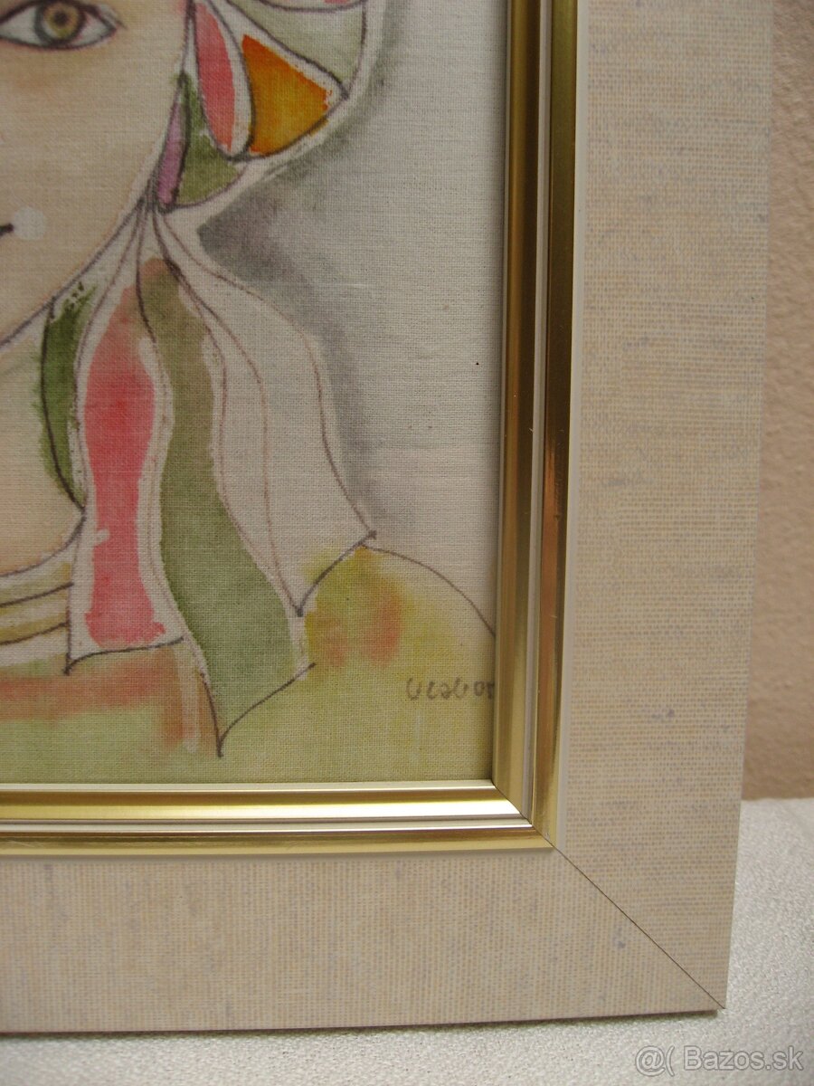 "Môj vienok zelený" - batika na plátne - 7