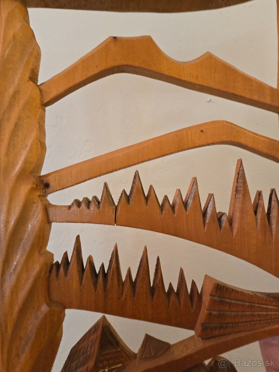 Drevený obraz slovenská dedina - 7