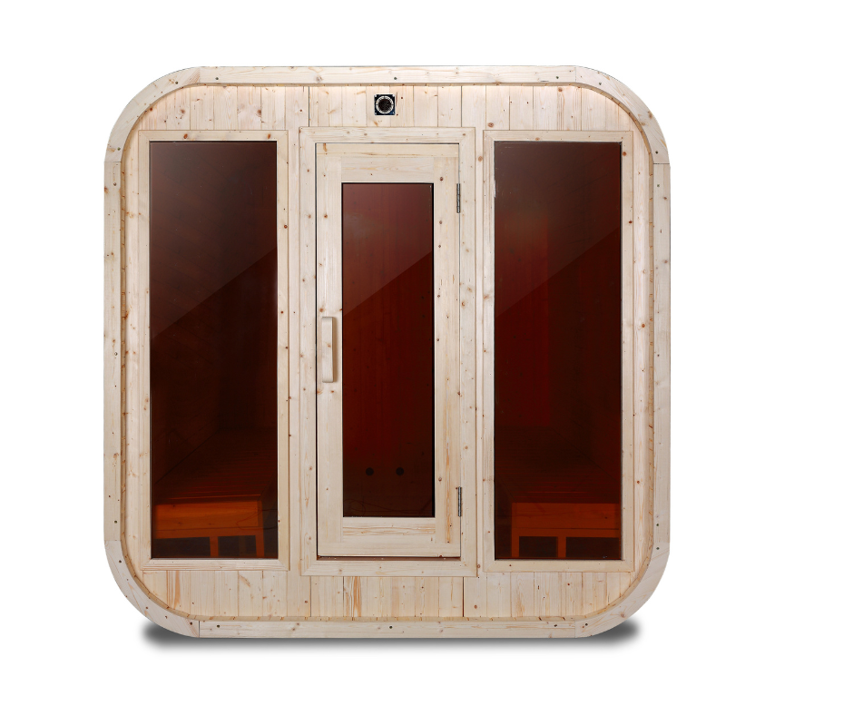 Kvadratická sauna z termodreva / smrek - 7