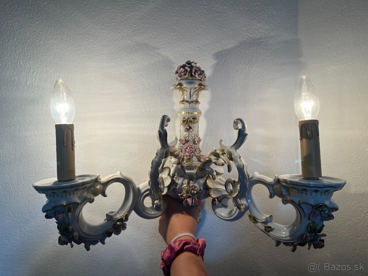 Porcelánová nástenná lampa - 7
