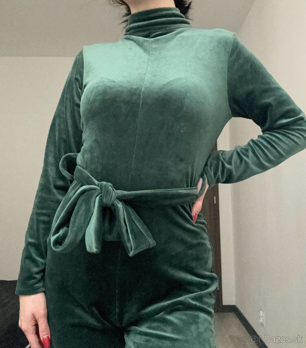 Dámsky dlhý zamatový overal - 7