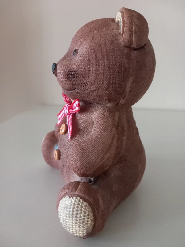 Starý keramický sediaci medvedík 12x10x7 cm - 7