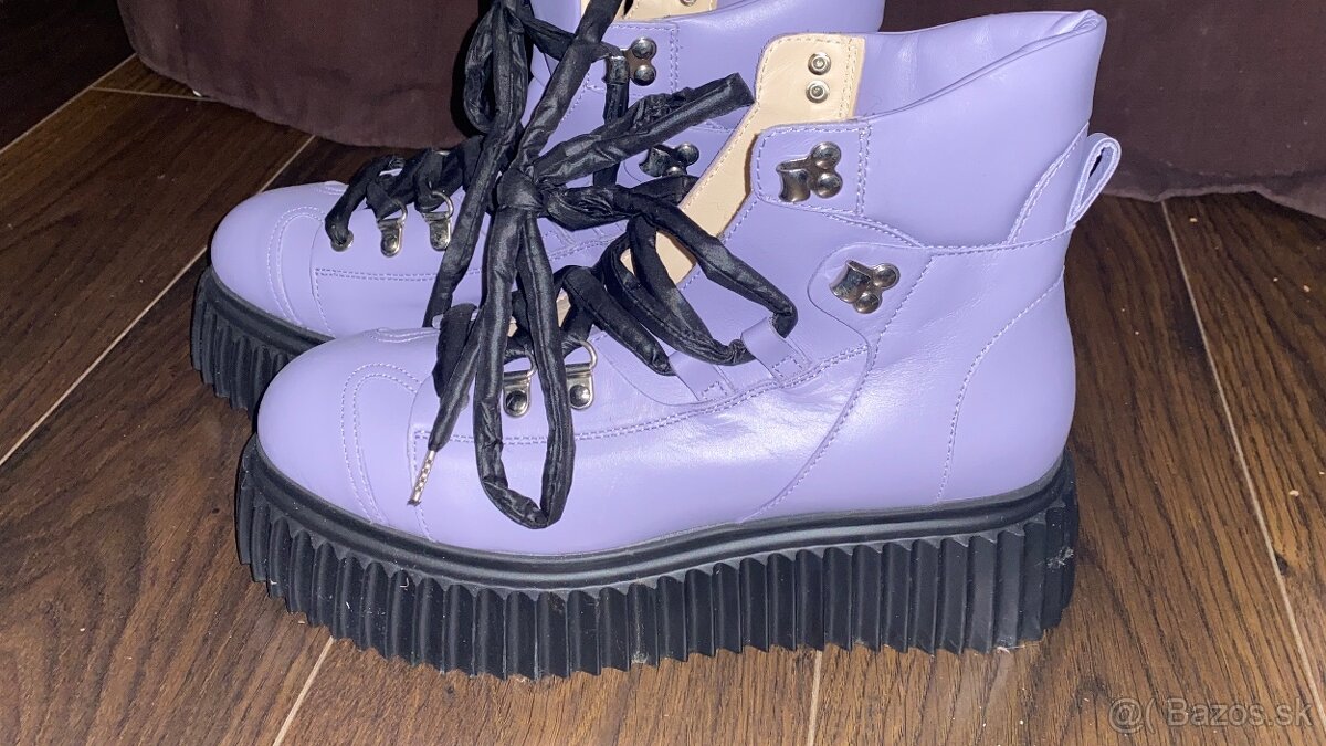 Zimné kožené topánky - veľkosť 38,5 - 7