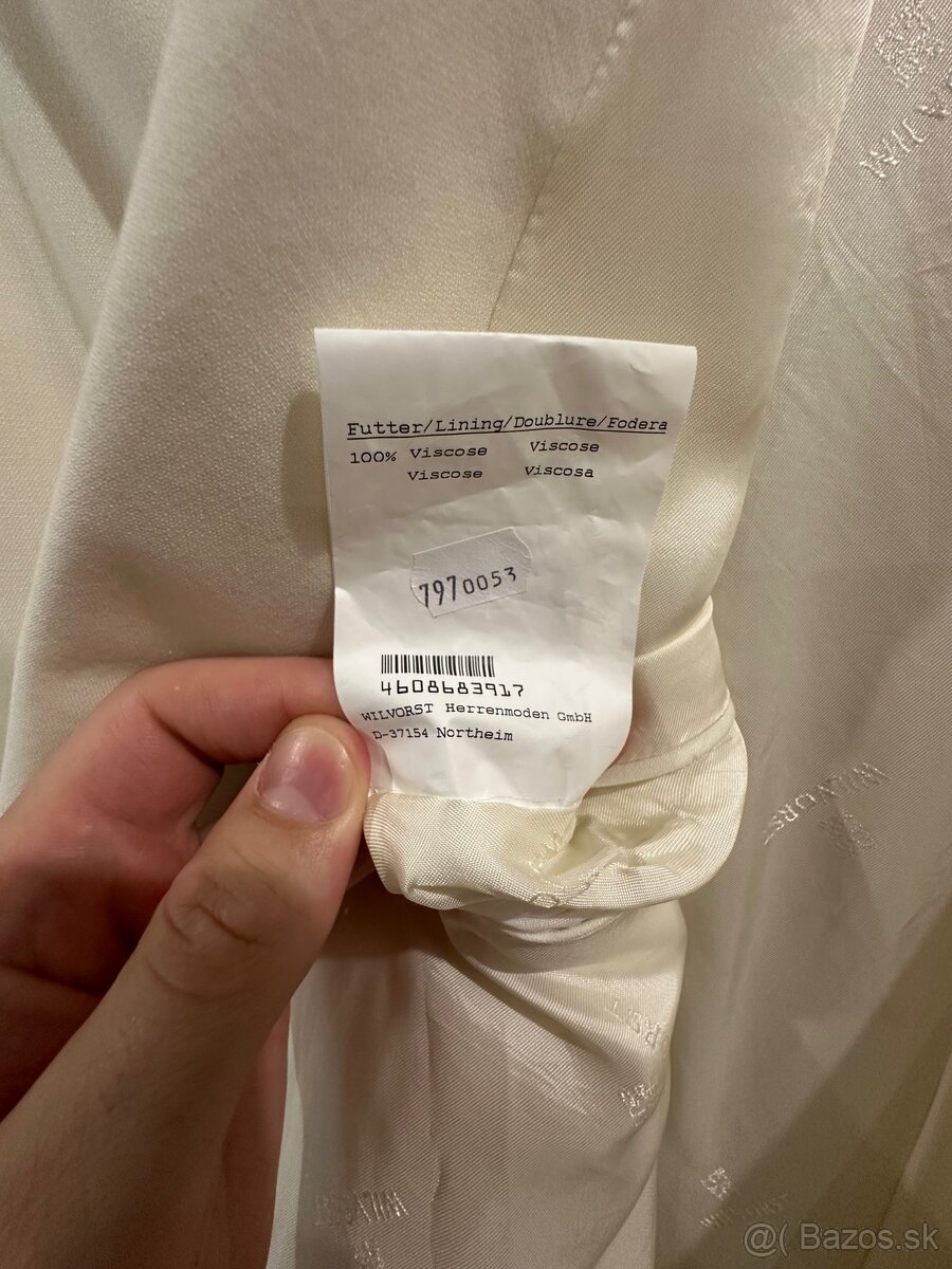Krémové smokingové sako Wilvorst - 7