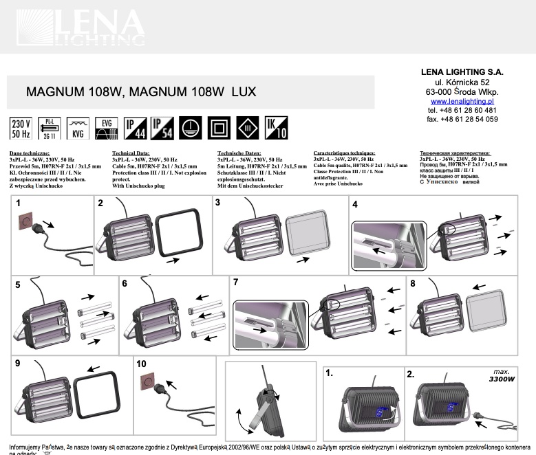 Predam profi reflektor Magnum 108W EWG - 7