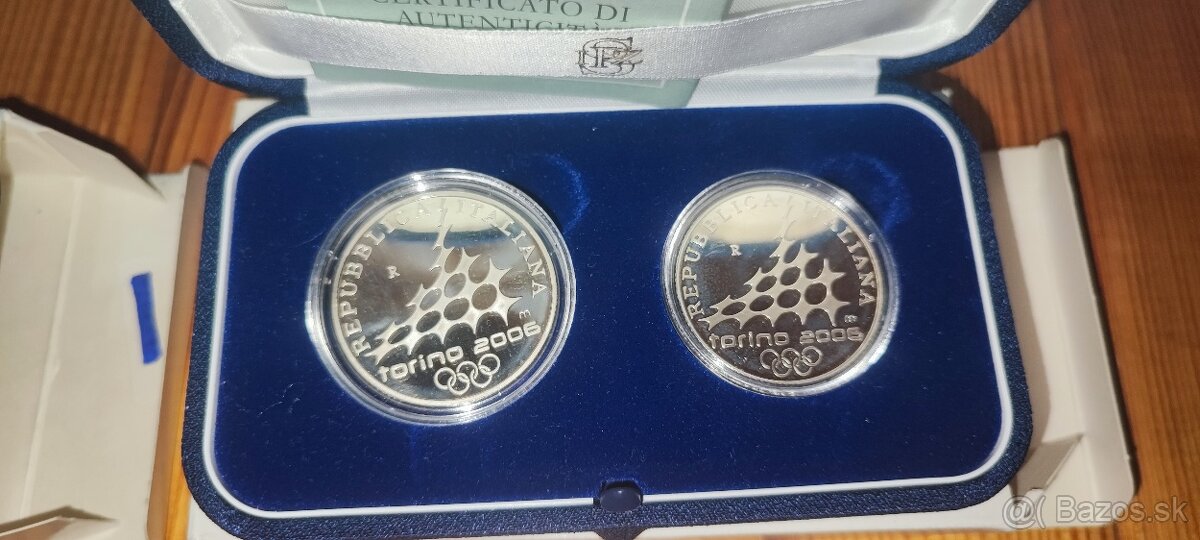 proof strieborné mince Taliansko Turín 2006 - 7