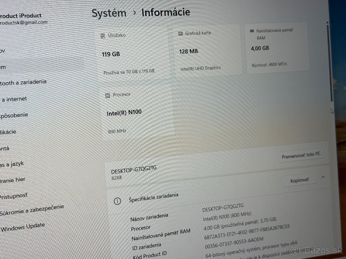 Lenovo IdeaPad 3 4GB / 128GB Silver - 7