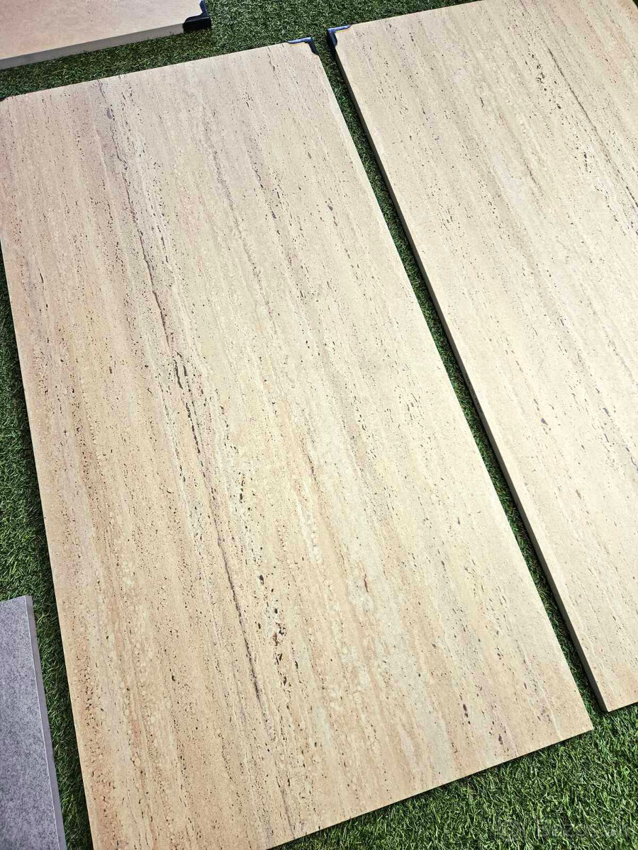 Terasová dlažba gres 2cm, 120x60 Travertín Gold protišmyk - 7