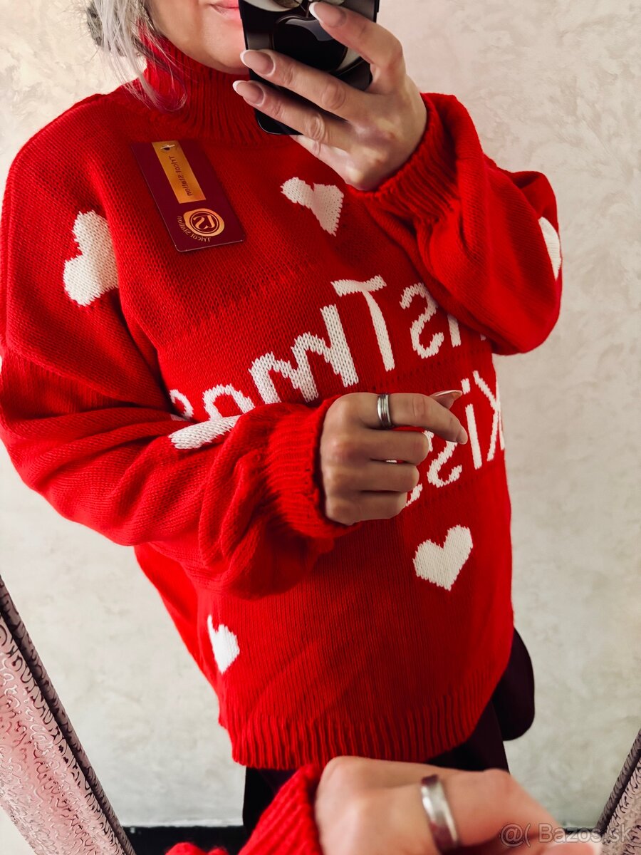 Damsky rolakovy pleteny sveter red - 7