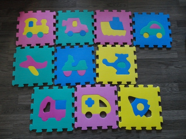 Penové puzzle - 30 ks - Čísla+ ABC + doprava - 7