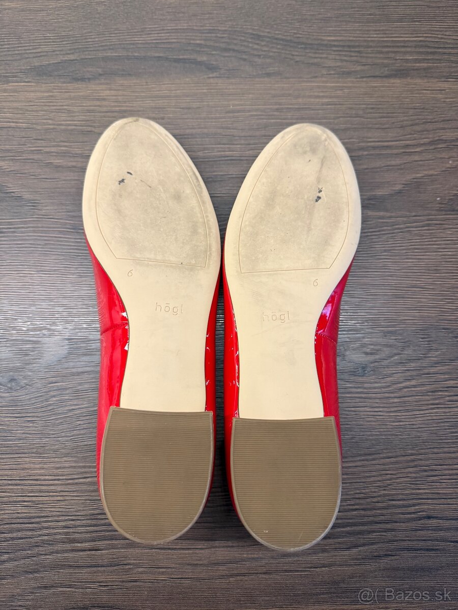 Högl balerínky – červené lakované - 7