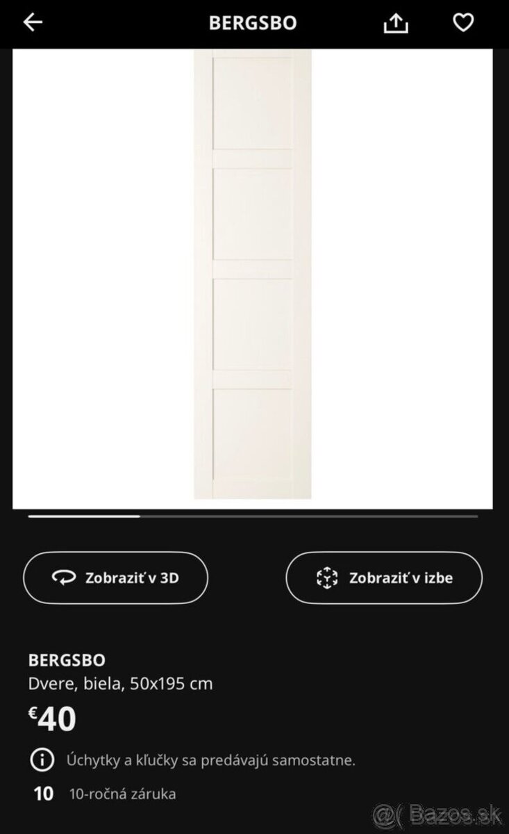 Predám skriňu PAX s dvierkami - IKEA - 7