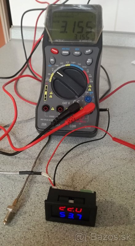 Dvojitý LED digitálny Teplomer do 999 st.C typ-K - 7