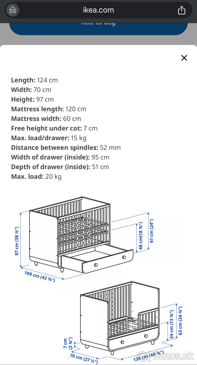 detská postieľka IKEA MYLLRA - 7