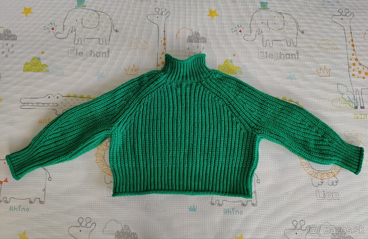 H&M oversized rolák zelený veľ. M - 7