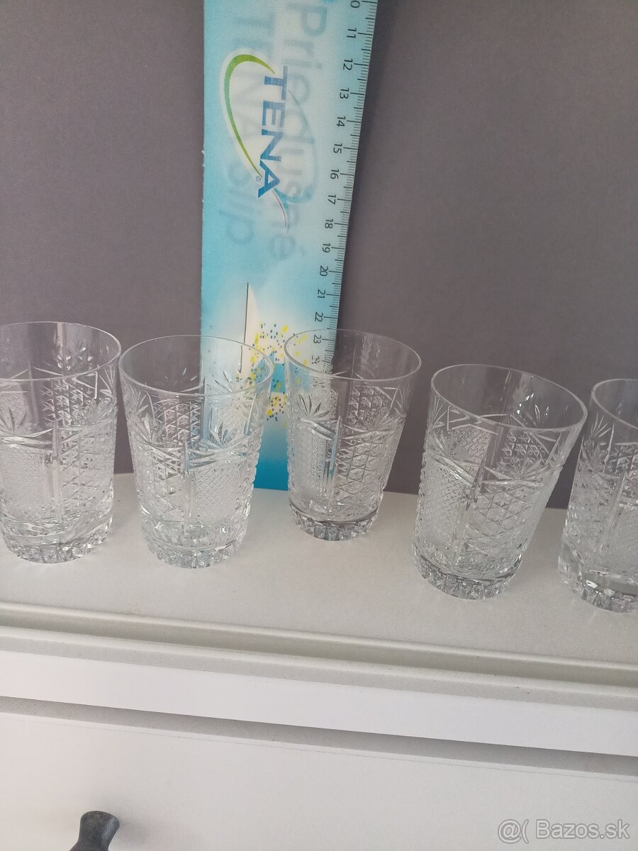 Krištáľové poháre, vaza - 7