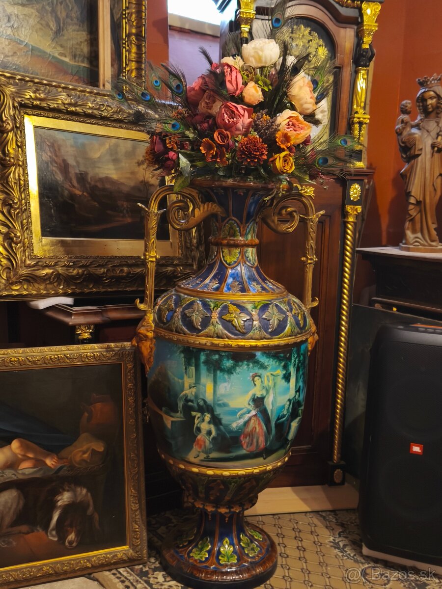 Luxusná starožitnã, keramická vázaz pólov.19.storoč. - 7