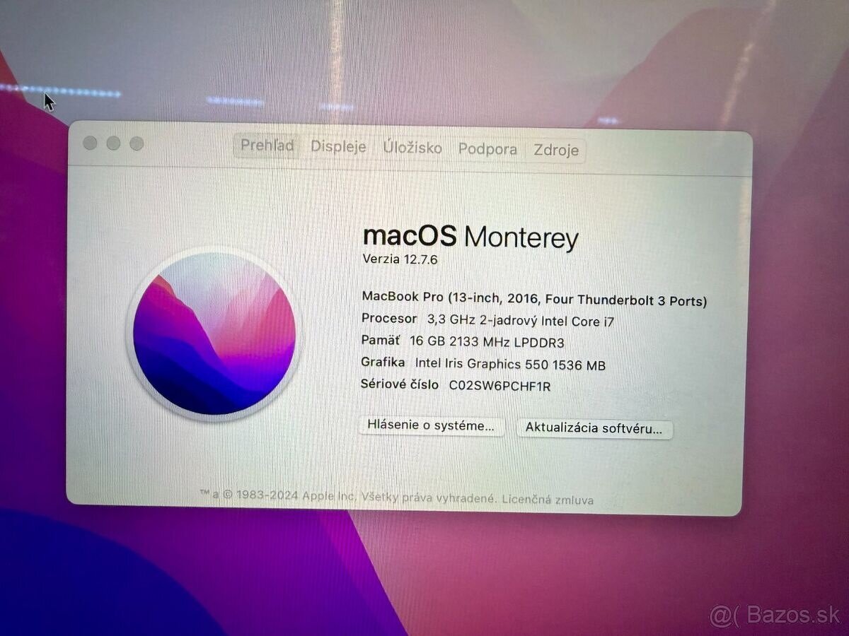 MacBook Pro 13 2016 i7/16GB/512GB Touch Bar Monterey - 7