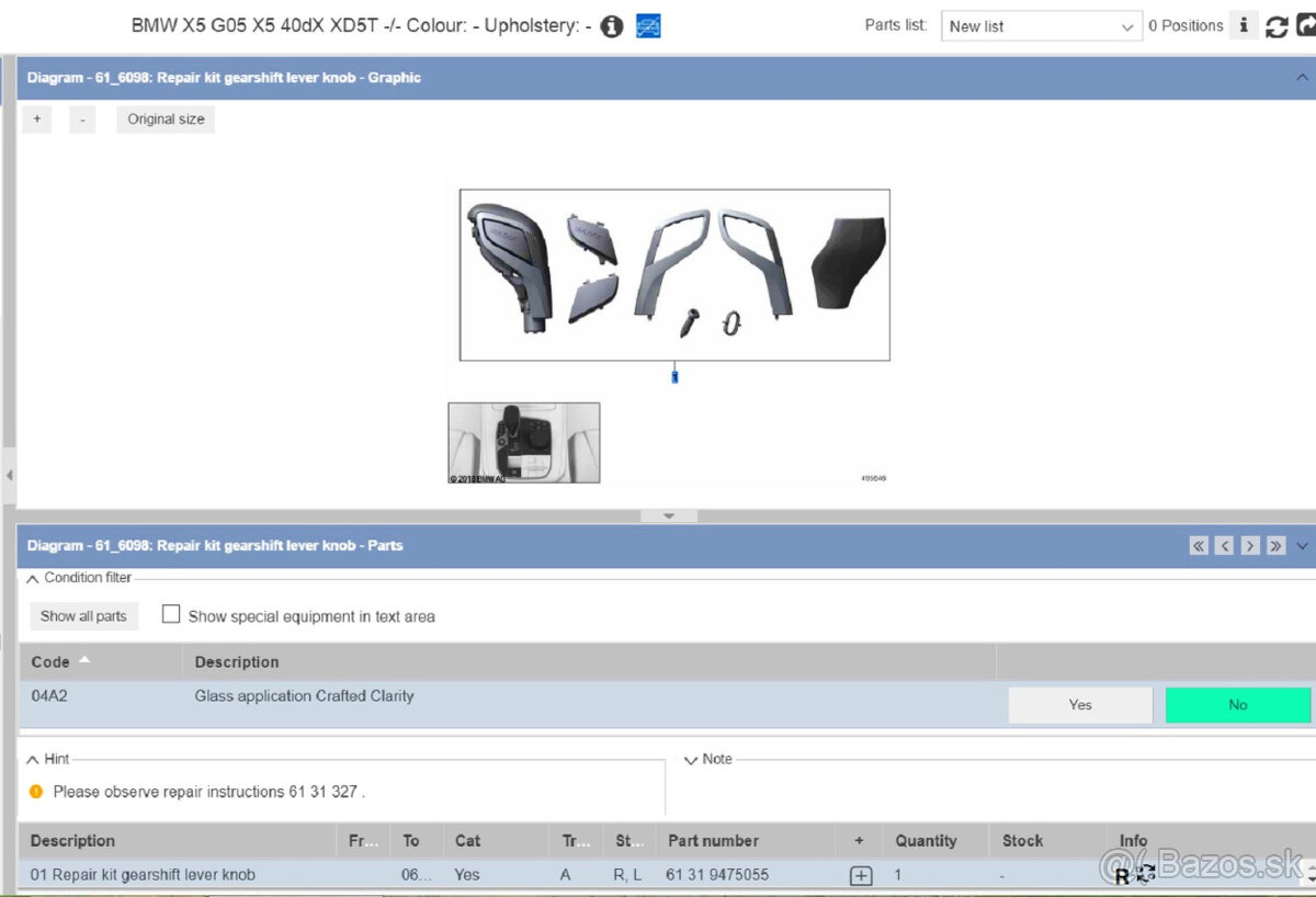radiaca páka na BMW - 7