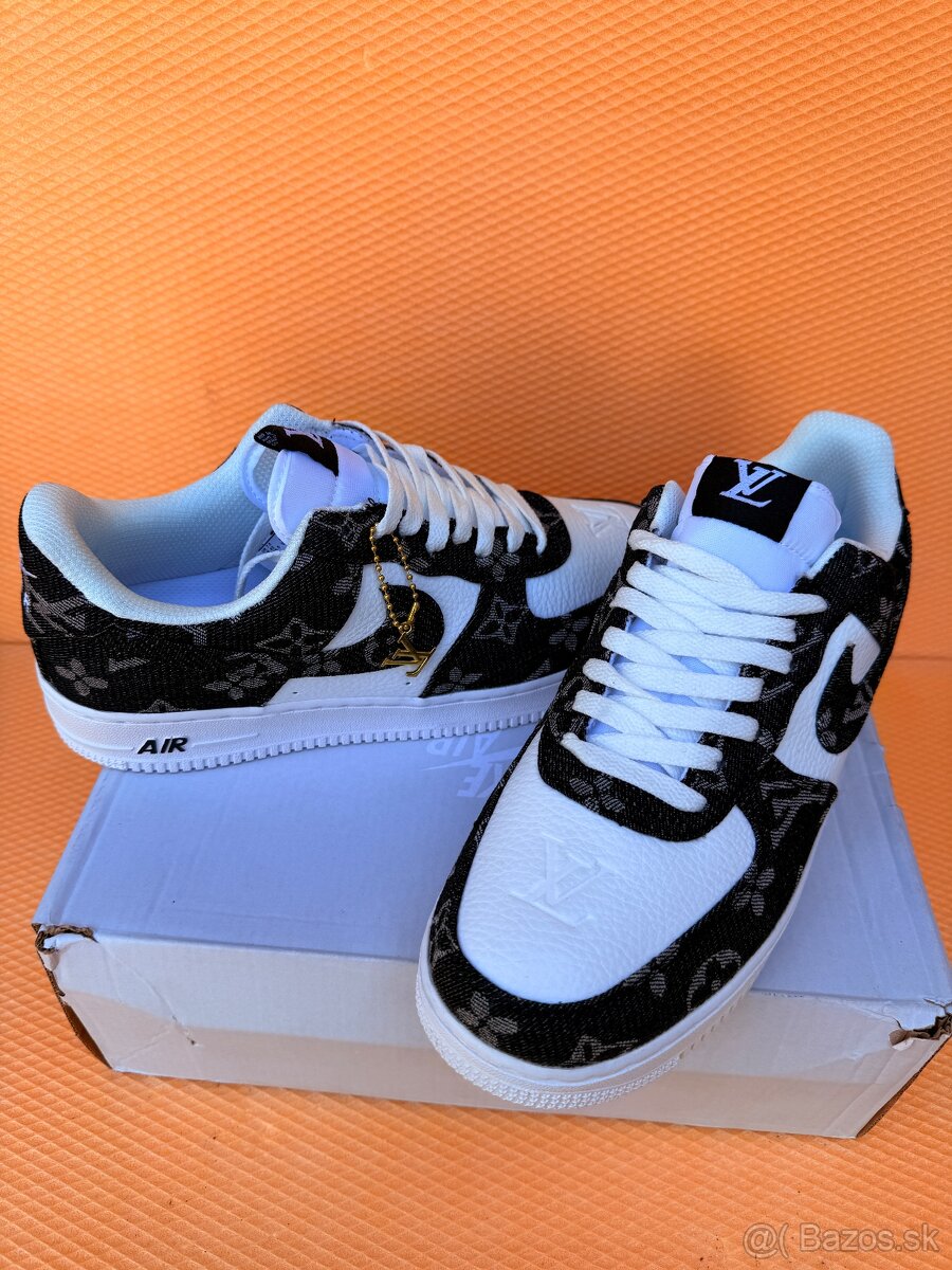 Nike Air Force x Louis Vuitton Čierne s bielim - 7