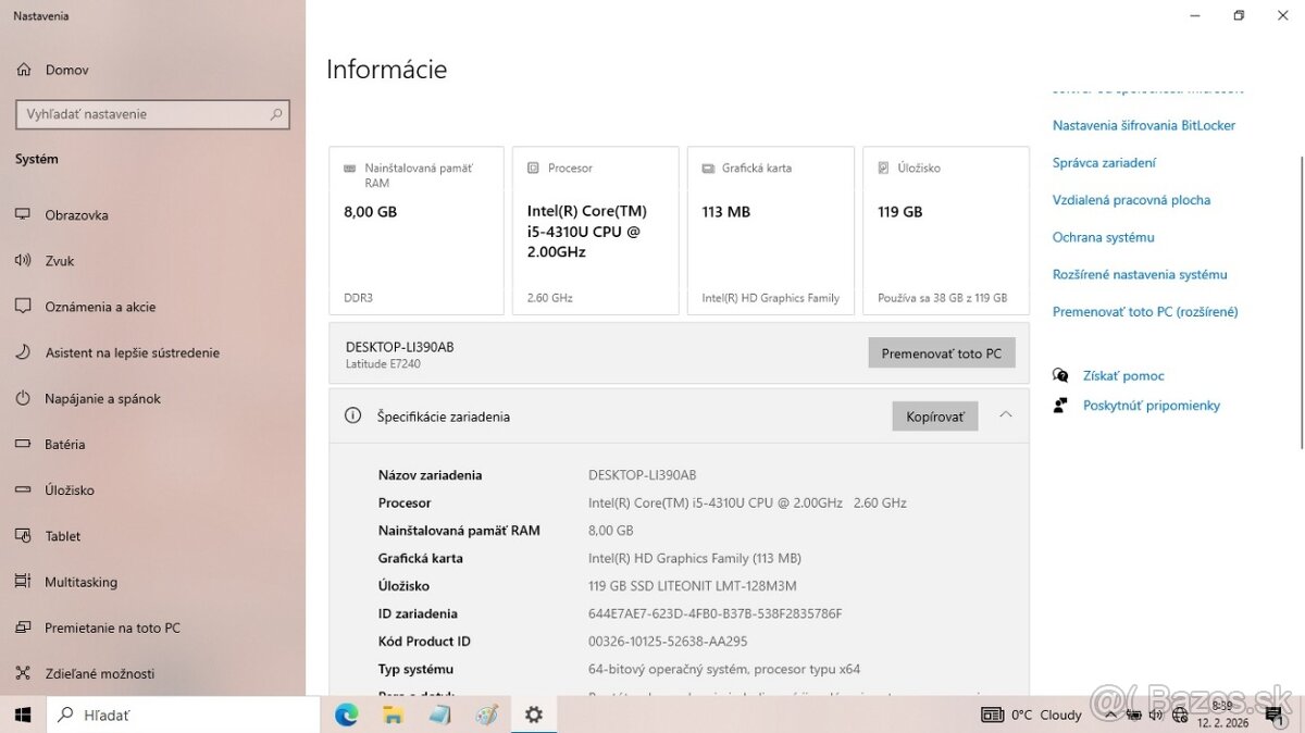 Predám DELL Latitude E7240 - 7