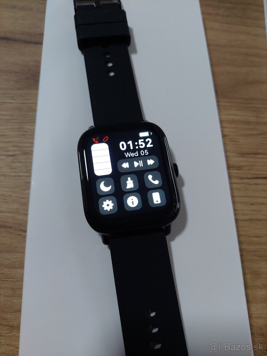 Chytré hodinky P72 – 1,85" - volanie, IP68, čierné - 7