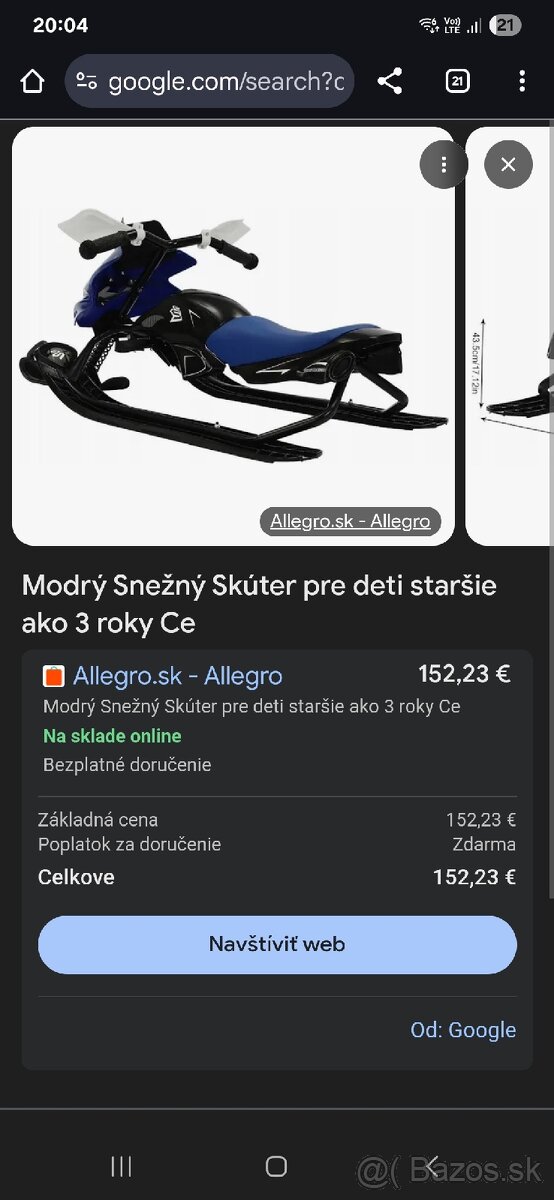 Snežný skúter detský - sánky - sane - 7