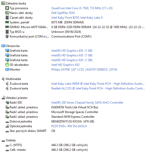 DELL OptiPlex 3050 - i5 7500 / 8GB DDR4 / 512GB SSD - 7