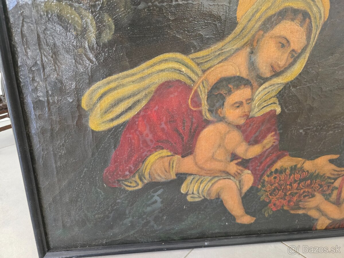 Starožitný obraz maľba na plátne - 7