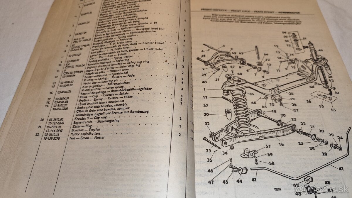 Škoda 100 100L 110L katalog -- seznam náhradních dílů Š100 - 7